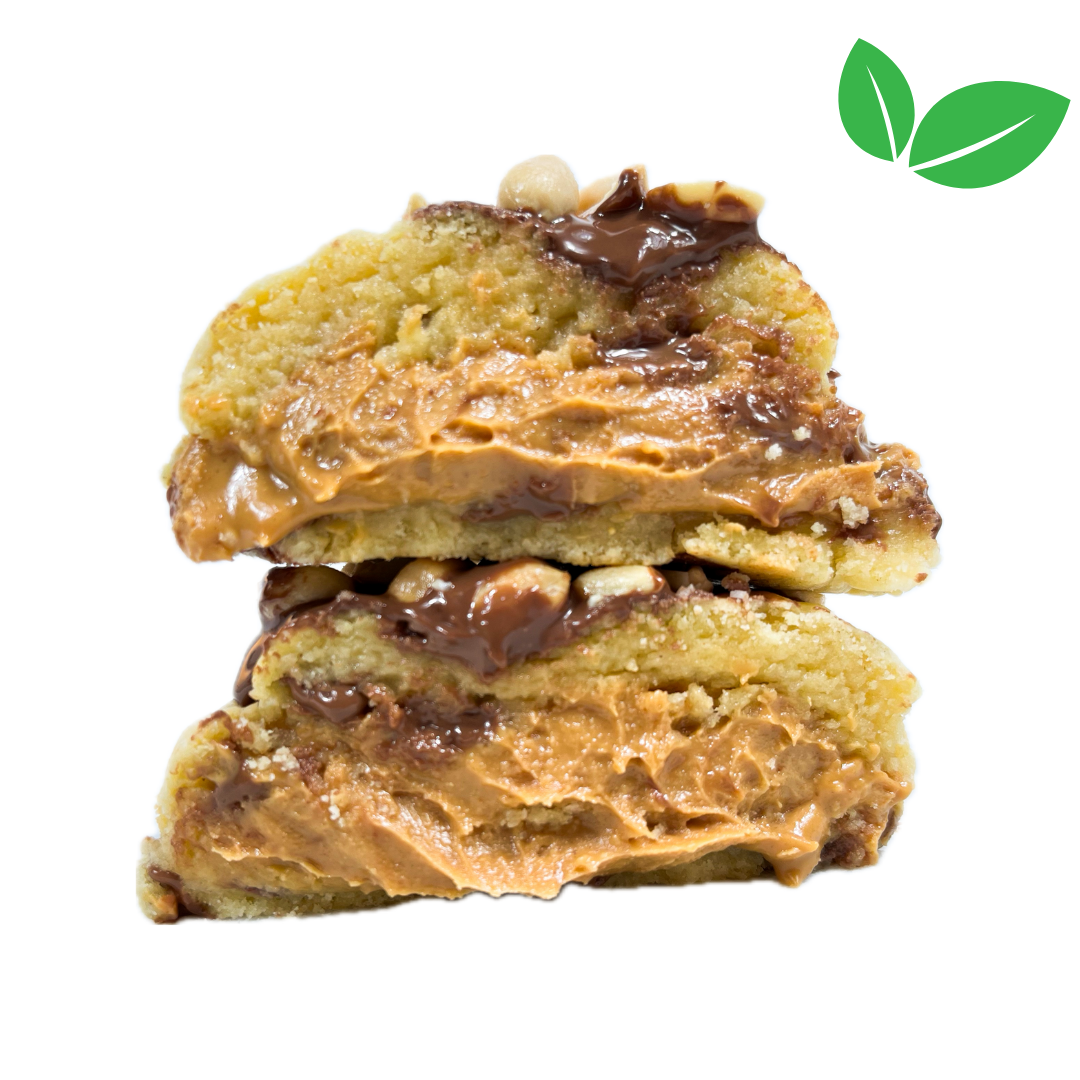 Peanut Butter - 200g veganer Choco Chip Cookie gefüllt mit Erdnussbutter 